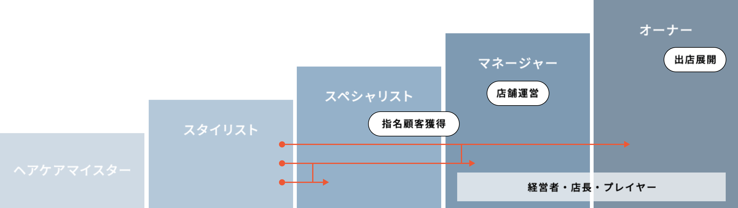 ジョブチェンジが可能 経営側・プレイヤー側とスキルを着実に積めるステージを用意